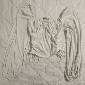 White Pesant Long Sleeve Top